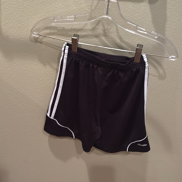 Adidas Black and White Athletic Shorts with Signature Stripes - Picture 9 of 9